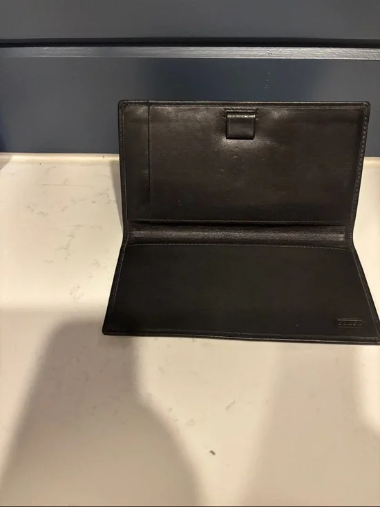 Coach Black Signature Canvas / leather Check Holder with White Stitching - Picture 2 of 3